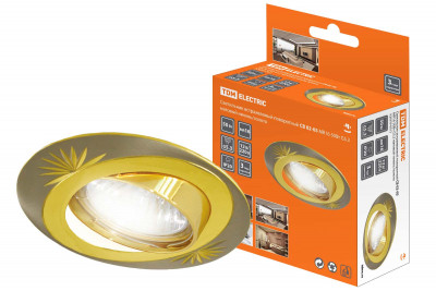 Светильник встраиваемый поворотный СВ 02-05 MR16 50Вт G5.3 матовый никель/золото TDM Electric, SQ0359-0013