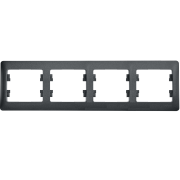 Glossa Рамка 4-ная, горизонтальная, антрацит