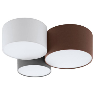 97479 Потолочный светильник PASTORE, 3х60W (E27), L610, B495, H255, сталь, белый/текстиль, антрацит-