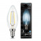 Лампа Gauss Filament Свеча 11W 830lm 4100К Е14 LED 1/10/50, 103801211
