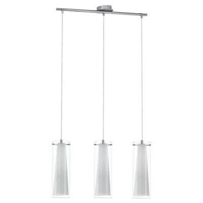 89833 Подвес PINTO, 3х60W (E27), L725, сталь, хром/ опал. стекло, прозр., бел.