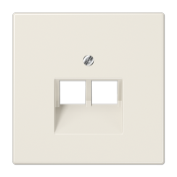 Крышка для двойных телефонных и компьютерных розеток (UAE), фиксация винтом; термопласт; слоновая кость; LS990, LS969-2UA