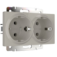 Werkel W1272004/ Розетка двойная с заземлением (дымчатый), a069774