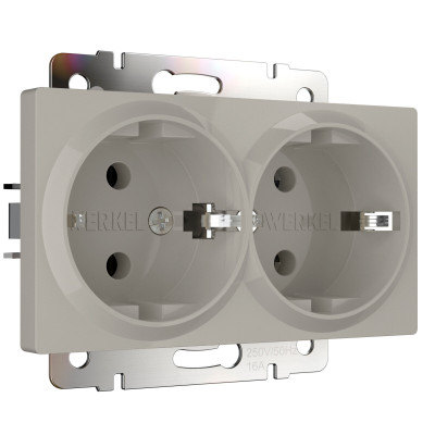 Werkel W1272004/ Розетка двойная с заземлением (дымчатый), a069774
