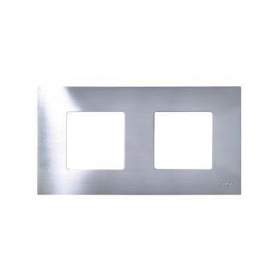 Simon Рамка-декор на 2 поста для 2700620-03., S27Pl, нержавеющая сталь, 2700627-042