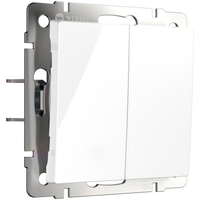 Werkel W1122401/ Выключатель двухклавишный с самовозвратом (белый), a062572