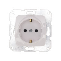 DEA Розетка 1-ая с/з з/ш с/у 16А мех. Бел KRANZ (1/10/120) , KR-78-0212
