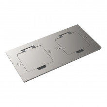 Лючок 4 мод. (2 мод. 45х45 мм.), никель, IP44, Donel, DFB22MRN