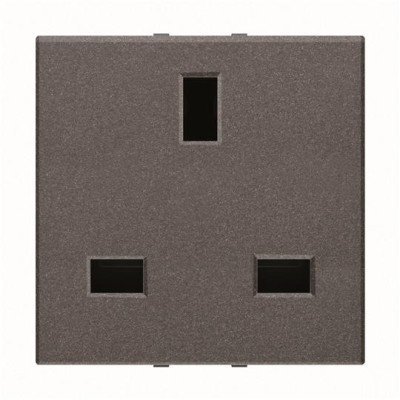 N2237 PL - Механизм розетки GB (британского) стандарта с заземлением (2P+E), 2M, 13А / 230В, серия Zenit, цвет серебристый - 2CLA223700N1301