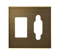 8555.4 OE - Накладка для механизма VGA+TRS minijack разъёма/коннектора, серия SKY, цвет античная латунь 8555.4 OE - Накладка для механизма VGA+TRS minijack разъёма/коннектора, серия SKY, цвет античная латунь