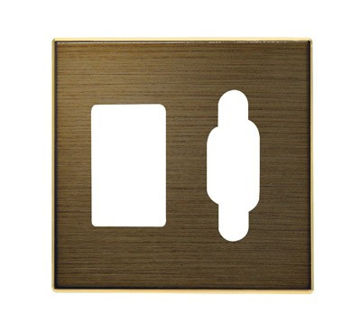 8555.4 OE - Накладка для механизма VGA+TRS minijack разъёма/коннектора, серия SKY, цвет античная латунь