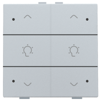 Niko Home Control Серебро Кнопка  управления двухканального диммера, LED подсветка, 121-52046