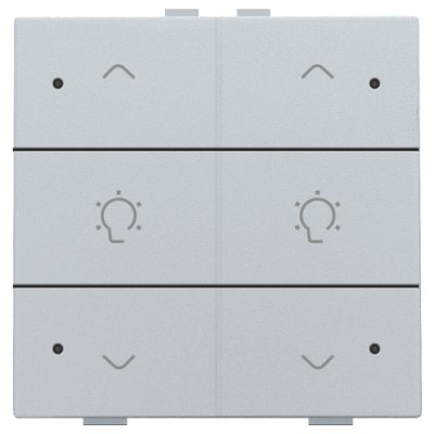 Niko Home Control Серебро Кнопка  управления двухканального диммера, LED подсветка, 121-52046