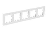 ATN360105 - ATLASDESIGN NATURE 5-постовая РАМКА, НАТУРАЛЬНОЕ СТЕКЛО, БЕЛЫЙ, Systeme Electric