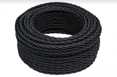 Bironi Провод 2*0,75 Черный (матовый) 20м, B1-422-73-20