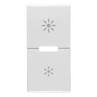 Vimar Две клавиши 1 модуль, символы диммирования, серебро матовое, 20755.3.N Vimar Две клавиши 1 модуль, символы диммирования, серебро матовое, 20755.3.N