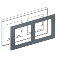 IRIDIUM Рамка на 2 поста, графит, Monaco 04  без кромки, 04P204