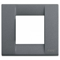 Vimar Накладка для 1-2 модулей металл серый шифер, 17092.46 Vimar Накладка для 1-2 модулей металл серый шифер, 17092.46