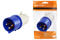 Вилка 023 2Р+РЕ 32А 220В IP44 TDM Electric, SQ0601-0004