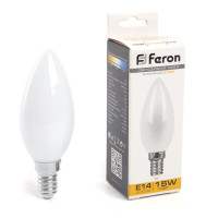 Лампа светодиодная, (15W) 230V E14 2700K матовая, LB-717, Feron 38255