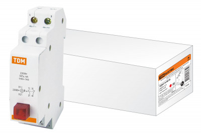 Выключатель кнопочный c фиксацией и индикацией ВК-47M 1НО;1НЗ красный TDM Electric, SQ0214-0016