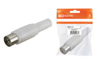 Гнездо TV антенное пласт. без пайки белое, инд. упаковка TDM Electric, SQ1809-0011