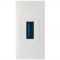 Donel Розетка информационная USB для передачи данных, 1мод., бел. (22.5х45мм), USB3.0, серия (тип) DEC, DECF21DW