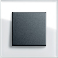 Gira Выключатель 1-клавишный, матовый антрацит - белое стекло,серия Esprit Gira Выключатель 1-клавишный, матовый антрацит - белое стекло,серия Esprit