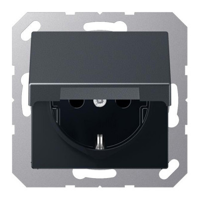 EP1420KLAN - Розетка SCHUKO® с крышкой; термопласт; антрацит, Jung