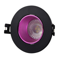 Denkirs DK3061-BK+PI Встраиваемый светильник, IP 20, 10 Вт, GU5.3, LED, черный/розовый, пластик