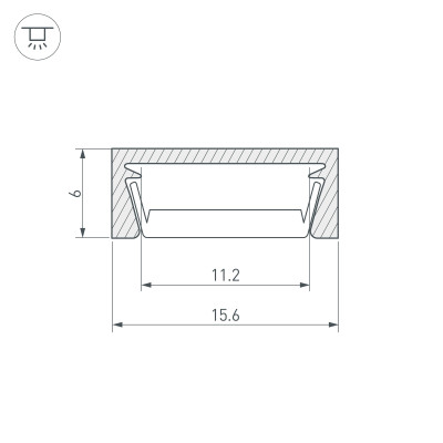 Профиль MIC-M-2000 WHITE (Arlight, Алюминий), 044543