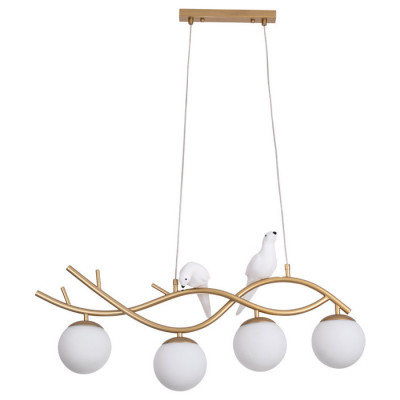 Arte Lamp ELTANIN, Подвес, цвет арматуры - ЗОЛОТО, цвет плафона/декора - БЕЛЫЙ, 4х60W E14, A3422SP-4GO