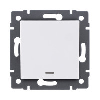 Выключатель 1-клавишный 10А/250В с LED подсветкой, белый Kollinger REA-S-002WH для Aspekt, Eleganz, Reflex