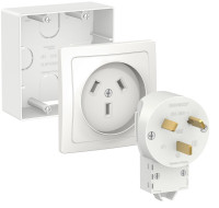 BLNSK003231 - BLANCA СИЛОВОЙ КОМПЛЕКТ 32 А, 250 В: розетка, вилка, подъемная коробка, БЕЛЫЙ, Systeme Electric