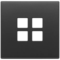 Vimar Накладка плоская, 2 модуля на 4 кнопки, Flat, антрацит, 22692.03