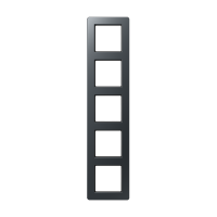 Рамка для вертикальной и горизонтальной установки, 5 постов; термопласт; матовый антрацит; A FLOW, AF585BFANM