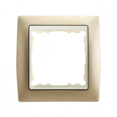 Simon S82 Рамка 1-ная, шампань матовая - сл.кость, 82714-34