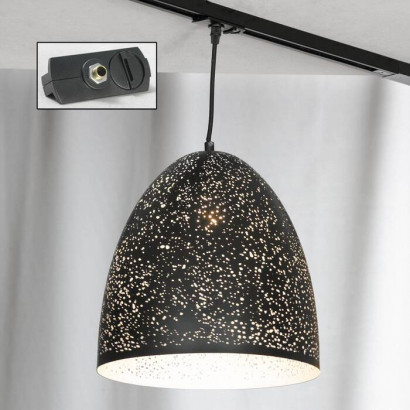 LUSSOLE PORT CHESTER Подвесной светильник, цвет основания - черный, плафон - металл (цвет - черный), 1x60W E27, LSP-9892-TAB