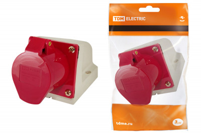 Розетка 115 стационарная 3Р+РЕ+N 16А 380В IP44 TDM Electric, SQ0602-0003