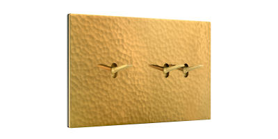 Fontini Выключатель 3-клавишный, цвет Martele Golden, ручка - золото, Fontini, серия Font barcelona 5.1