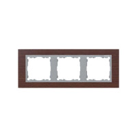 Simon S82N Рамка 3-ная, венге - алюминий (дерево), 82937-65