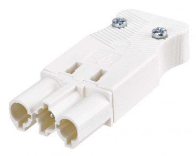 Simon Connect Белый Разъем Quick Connection "папа" на кабель, 2P+E, винт.соединение, CR0004-9