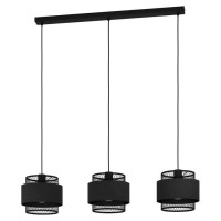 43669 Подвесной потолочный светильник (люстра) BAZELY, 3Х40W, E27, L990, B230, H1100, сталь/текстиль