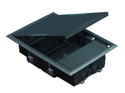 Simon SConnect Люк на 2 CIMA-мод. (4 мод. 45х45 мм), горизонт.подкл., глубина 69мм, посадка 250х178мм, сер, SF200-1