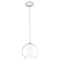 92761 Подвес BOLSANO, 1х60W (E27), ?200, сталь, хром/стекло, стекло сатиновое
