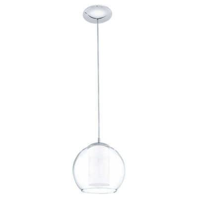 92761 Подвес BOLSANO, 1х60W (E27), ?200, сталь, хром/стекло, стекло сатиновое