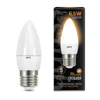 Лампа Gauss Свеча 6.5W 520lm 3000К E27 LED 1/10/100, 103102107