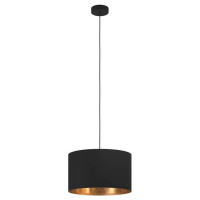 900145 Подвес ZARAGOZA, 1x40W(E27), ?380, сталь, черный/текстиль, черный, золотой