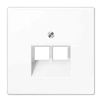 Крышка для двойных телефонных и компьютерных розеток (UAE), фиксация винтом; термопласт; белый; LS990, LS969-2UAWW