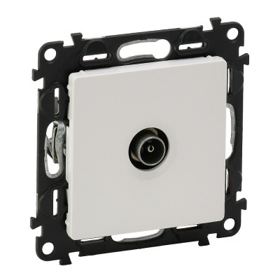 Legrand Valena LIFE.Розетка ТВ проходная 1,5дБ/14дБ 0-2400 МГц.С лицевой панелью.Белая, 753461